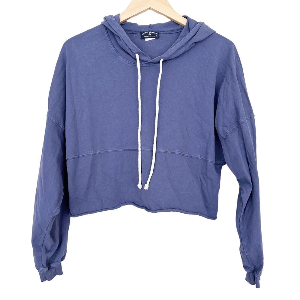 Spirit Jersey Blue Nashville Spell Out Cropped Hoodie Sz S